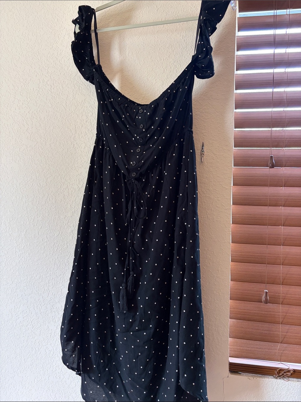 Daytrip Black Polka Dot Midi Dress Size Large